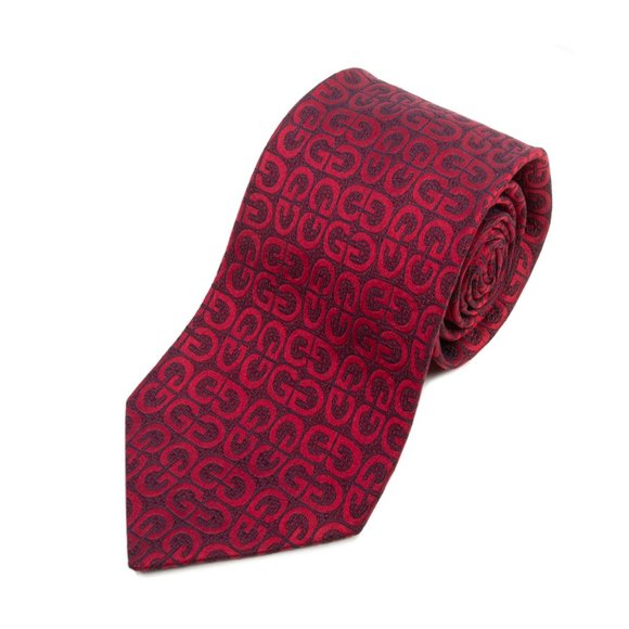 Gucci Deep Red Geometric Tie - Picture 1 of 3
